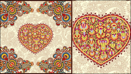 Heart-shaped Valentinstag-Karte 05 - Vektor Material