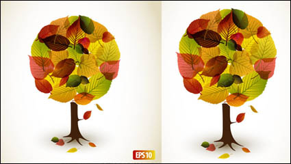 Autumn leaves Grafik-Design Vektor Material -2