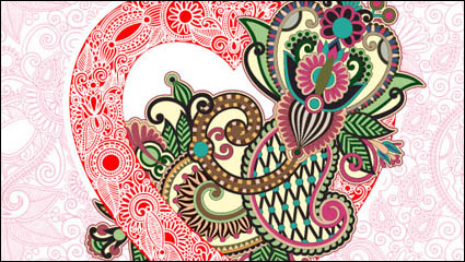 Heart-shaped Valentinstag-Karte 02 - Vektor Material