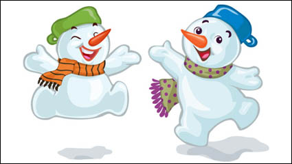 Cartoon Weihnachten Schneemann 02 - Vektor Material