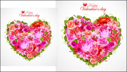 Valentinstag Blumen Hintergrund 05 - Vektor Material