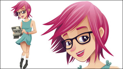 Cartoon Mädchen 03 - Vektor Material