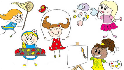 Nette line art illustrator 02 - Vektor Material