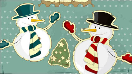 Snowman dekorative Malerei 03 - Vektor