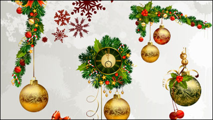 Weihnachten dekorative Elemente 02 - Vektor Material