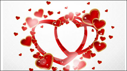 Valentinstag Grusskarte 04 - Vektor Material