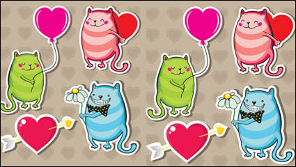 Cartoon Valentine Illustrator 06 - Vektor Material