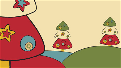 Cartoon Christmas Muster Hintergrund 03 - Vektor Material