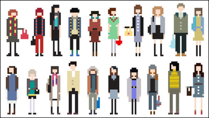 Pixel Kunst der Karikatur 02 - Vektor