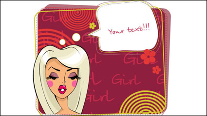 Beauty cartoon Illustrator 01 - Vektor Material