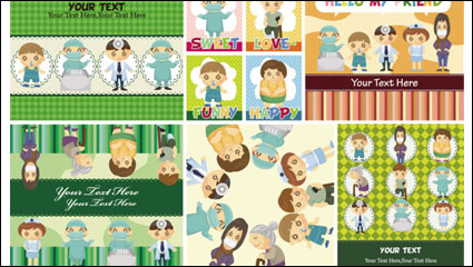 Nette Karikatur Kinder Illustrator 04 - Vektor Material