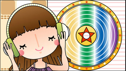 Cartoon Music Illustrator 02 - Vektor Material
