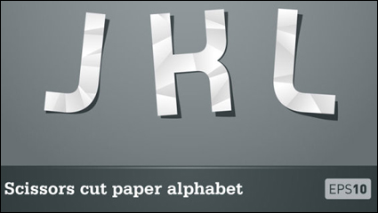 Papier-Schnitt-Briefe 02 - Vektor Material
