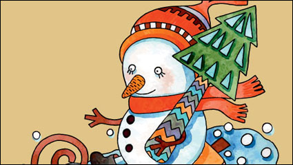 Weihnachts-Karikatur Illustrator 03 - Vektor Material