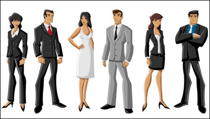 Cartoon white-collar-Zeichen 01 - Vektor Material