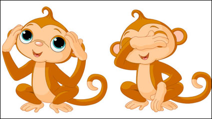 Monkey cartoon Bild 01 - Vektor Material
