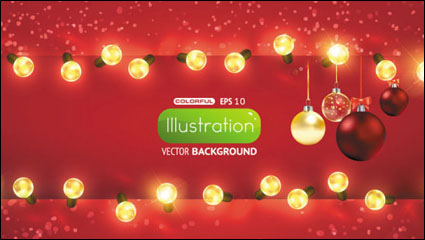 Bright Christmas lights background 01 - Vektor Material