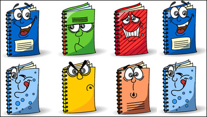 Die niedlichen Cartoon Bcher Bild - Vector