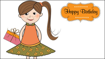 Little girl cartoon 04 - Vektor