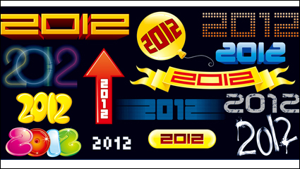 2012 Schrift-Design - Vektor-Material