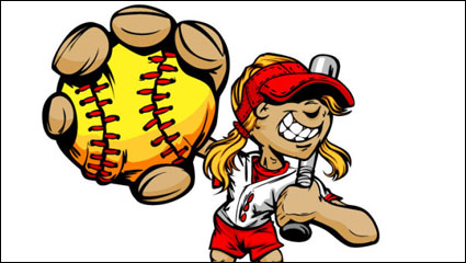 Cartoon Baseball Zahlen 05 - Vektor Material
