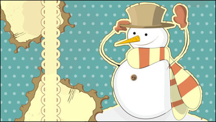 Snowman dekorative Malerei 01 - Vektor Material