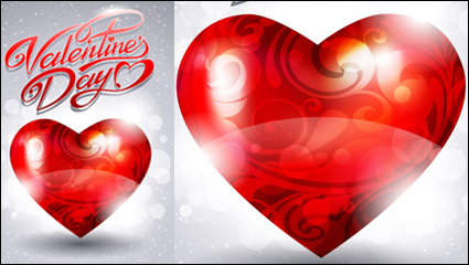 Fancy Valentinstag Grusskarte 02 - Vektor Material