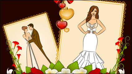 Hochzeit postkarten 05 - Vektor Material