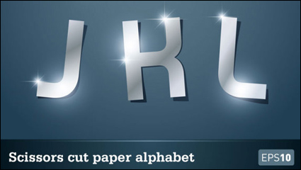 Star-Papier-Schnitt Briefe 01 - Vektor Material