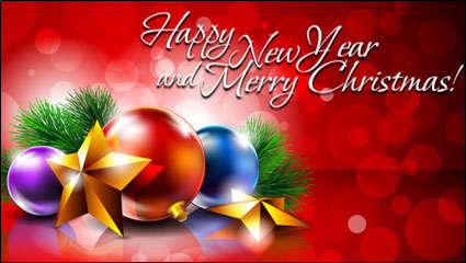 Beautiful Christmas decoration background 02 - Vektor Material