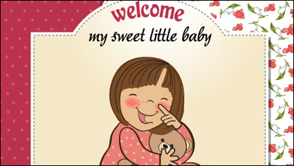Cartoon Baby-Karte 01 - Vektor Material