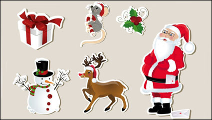 Christmas elements Aufkleber 01 - Vektor Material