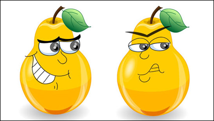 Die niedlichen Cartoon Birnen Ausdruck - Vektor Material