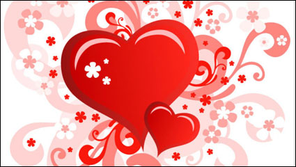 Heart-shaped Valentinstag-Karte 02 - Vektor Material
