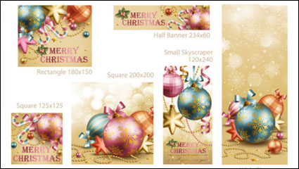 Schöne Weihnachtsdekoration Elemente 02 - Vektor Material