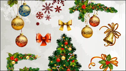 Weihnachten dekorative Elemente 01 - Vektor Material