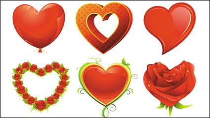 Romantische Valentinstag Elemente 01 - Vektor Material
