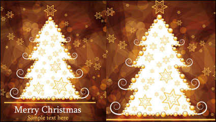 Brown wunderschönen Christmas background 03 - Vektor Material