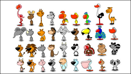 Cute Cartoon Tiere 02 - Vektor Material