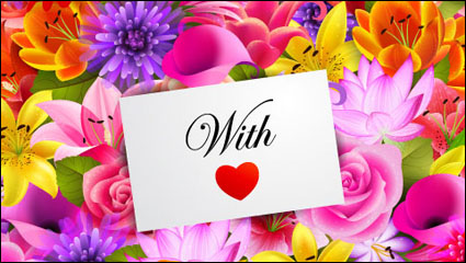 Valentine Blumen Hintergrund 01 - Vektor Material