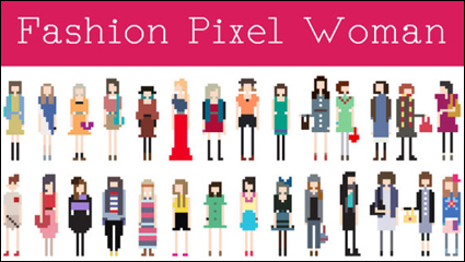 Cartoon Charakter pixel art 04 - Vektor Material