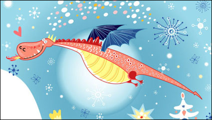 Karikaturdinosaurierbild Illustration Hintergrund 04 - Vektor Material