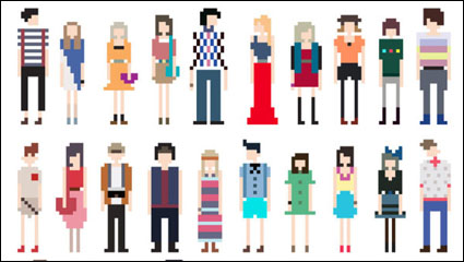 Cartoon Charakter pixel art 03 - Vektor Material