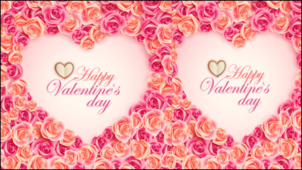 Vintage Valentine-Karte 04 - Vektor Material