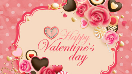 Vintage Valentine-Karte 01 - Vektor Material