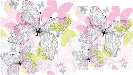 Schöne Schmetterling Muster 02 - Vektor Material
