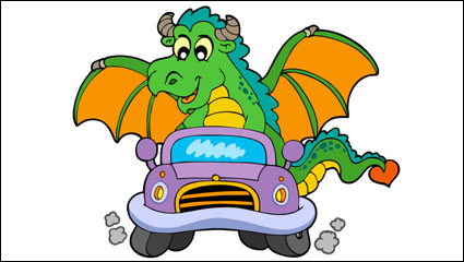 Cute Cartoon Drachen 01 - Vektor Material