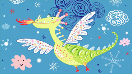 Karikaturdinosaurierbild Illustration Hintergrund 01 - Vektor Material