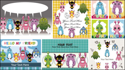 Cartoon Illustrator von Kinderbchern 02 - Vektor Material
