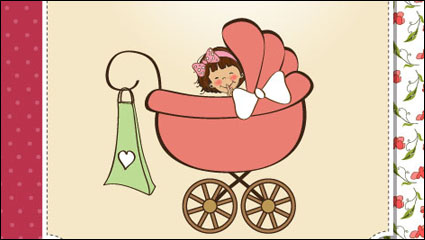 Cartoon Baby-Karte 02 - Vektor Material